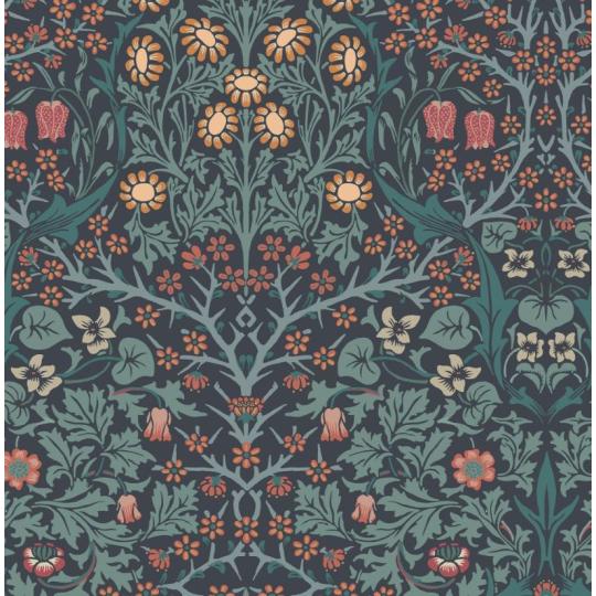 vlies tapeta tengereszkek vintage luxus narancs korall terrakotta krem viragok haloszoba olvasosarok mediteran.jpg